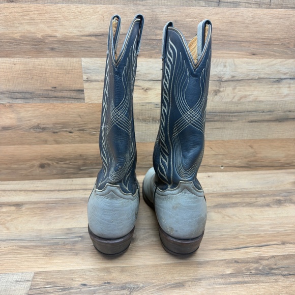 Tony Lama 8056 Mens size 9.5D Boots Black Label Blue Leather Cowboy Western - Picture 5 of 10